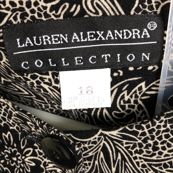 Vintage Black & Cream Paisley Button-Front Skirt Set Sz 18 (V1) - Picture 2 of 10